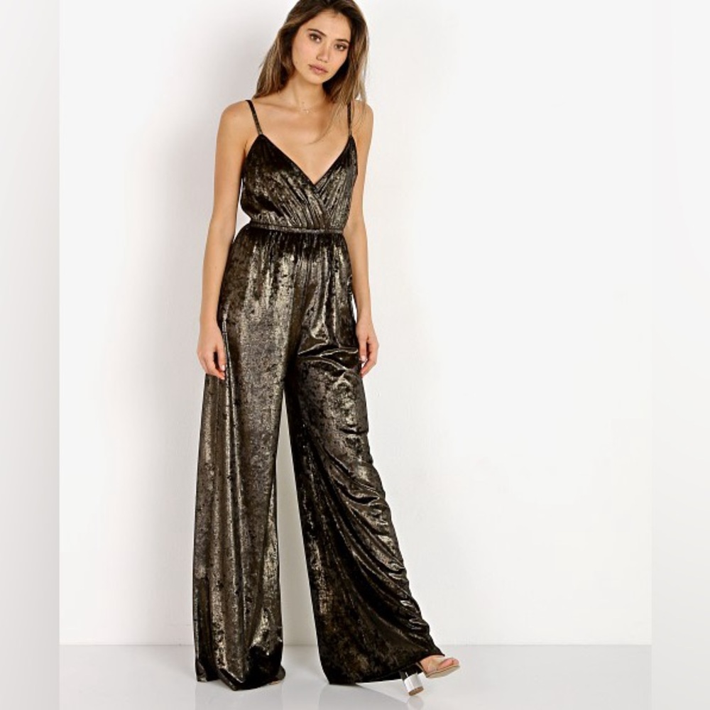 Show Me Your Mumu Revolve The Richards Jumpsuit Jonny Gold Velvet